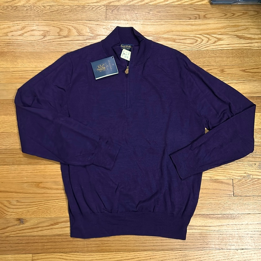NWT Men’s Brooks Brothers Saxxon Wool Dress Shirt. Size Large. Color:Purple.